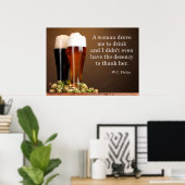W.C. Fields Beer Quote Poster (Thuiskantoor)