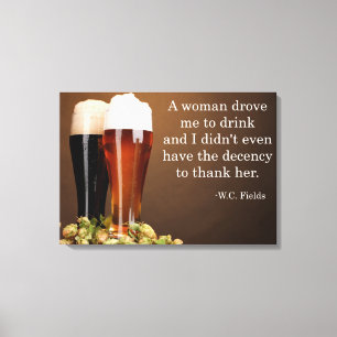 W.C. Gebieden Drink Citaat Canvas Afdruk