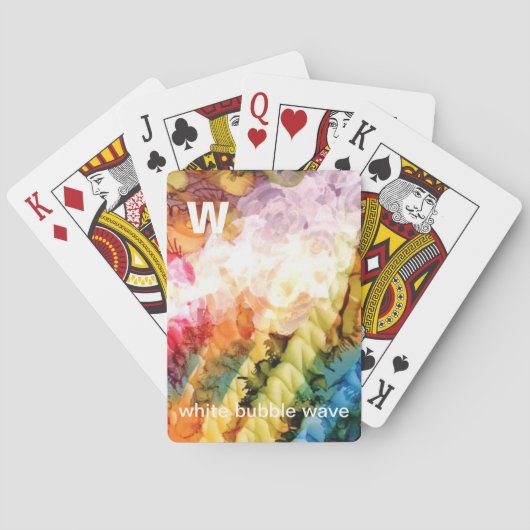 W - Cartes de jeu blanches d'art d'alphabet de (dos)
