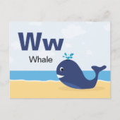 W est pour Baleine - Carte Flash Alphabet (Devant)