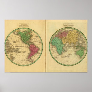 W Hemisphere E Hemisphere Poster