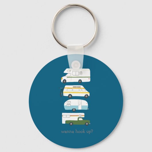 W Hook Up Funny Campervan Vanlife Rv Trailer  Sleutelhanger (Voorkant)