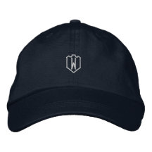W Initiaal Letter Monogram Elegante Mooie-Hoed