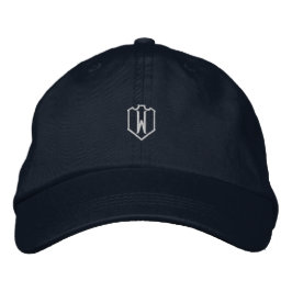 W Initiaal Letter Monogram Elegante Mooie-Hoed Geborduurde Pet
