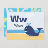 W is voor walvis - Alphabet Flash Kaart (Voorkant / Achterkant)