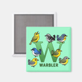 W is voor Warbler Magneet (Voorkant / Achterkant)