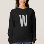 W Letter Number Symbol Alphabet Initial Trui (Voorkant)