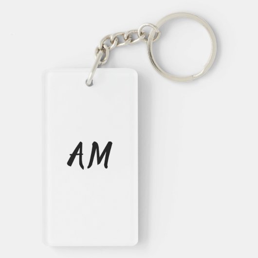 W Levende kalm gehakte geit Monogram 2-zijdige KC Sleutelhanger (achterkant)