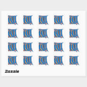 W - MINIATURE VIERKANTE STICKER (Vel)