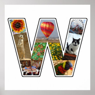 W Monogram Creëer Uw Eigen 9 Aangepaste Foto Colla Poster