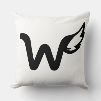 W monogram gevleugelde enkelvoudige staart kussen