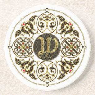 W Monogram Klassiek best bekeken groot zie notitie Zandsteen Onderzetter