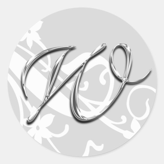 W Monogram Letter Wedding Envelope Seal Sticker (Voorkant)