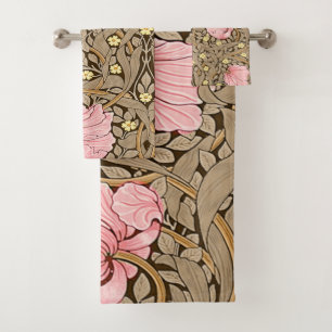 W Morris Pimpernel Pattern in Pink & Sepia Bad Handdoek
