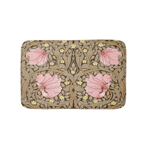 W Morris Pimpernel Pattern in Pink & Sepia Badmat