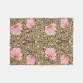 W Morris Pimpernel Pattern in Pink & Sepia Fleece Deken (Voorkant (Horizontaal))