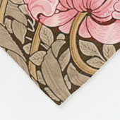 W Morris Pimpernel Pattern in Pink & Sepia Fleece Deken (Hoek)