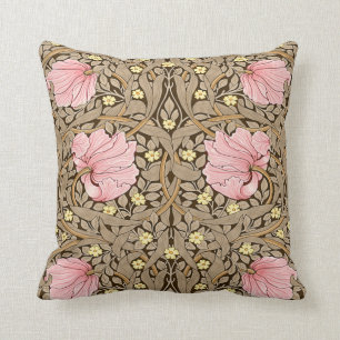W Morris Pimpernel Pattern in Pink & Sepia Kussen