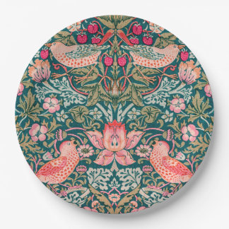 W Morris Roze Strawberry Thief Papieren Bordje