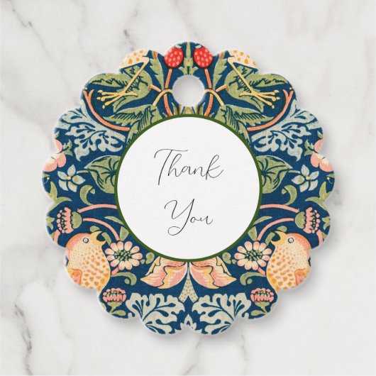 W Morris Strawberry Thief Favor Label (Voorkant)