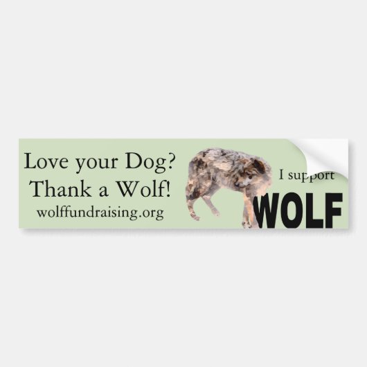 W.O.L.F. "Hou van je hond?" Bumpersticker (Voorkant)