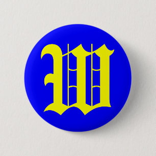 W - OUD ENGELS RONDE BUTTON 5,7 CM