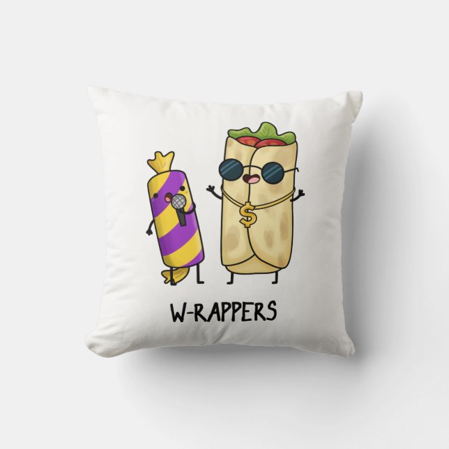 W-rappers Funny Food Pun Kussen (Voorkant)