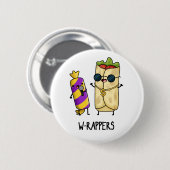 W-rappers Funny Food Pun Ronde Button 5,7 Cm (Voorkant /achterkant)