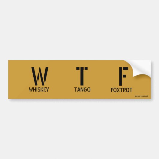 W T F BUMPERSTICKER (Voorkant)