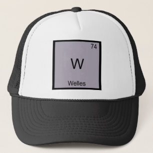 W - Welles Grappig Chemie Elementsymbool T-Shirt Trucker Pet