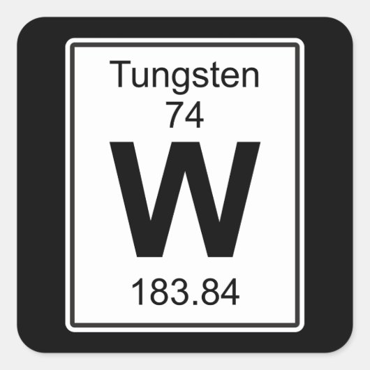 W - Wolfraam Vierkante Sticker (Voorkant)