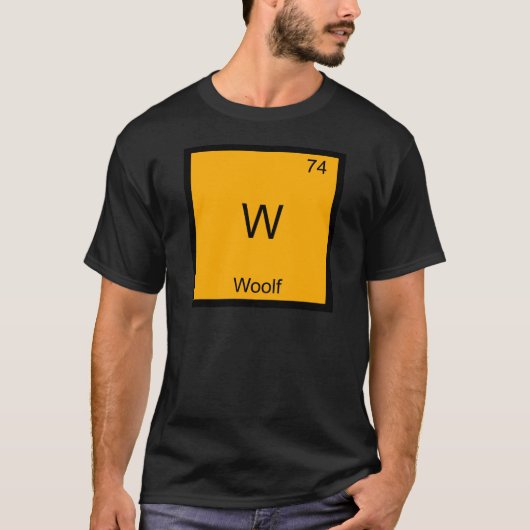 W - Woolf Grappig Chemie Elementsymbool T-shirt (Voorkant)
