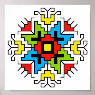 WA0011 Muur Kunst van Bulgaars motief shevitsa roo Poster