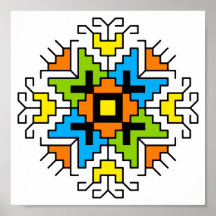 WA0012 Wall Art Bulgaars motief shevitsa oranje