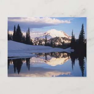 WA, Mt. Rainier NP, Mt. Rainier en wolken Briefkaart
