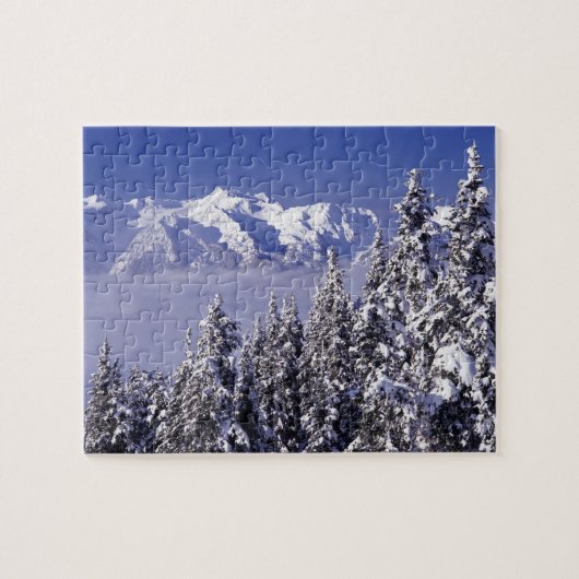WA, Olympic NP, Olympic Mountain Range, uitzicht Legpuzzel (Horizontaal)