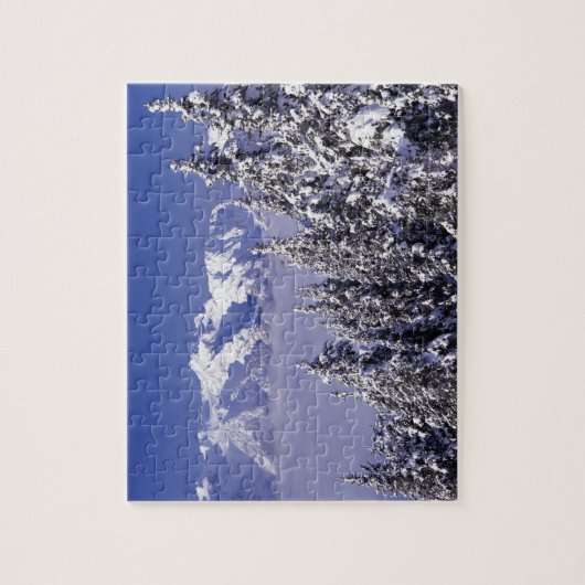 WA, Olympic NP, Olympic Mountain Range, uitzicht Legpuzzel (Verticaal)