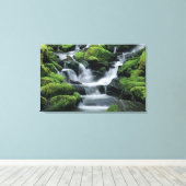 WA, Olympic NP, Sol Duc Valley, stroom met Canvas Afdruk (Insitu (Houten vloer))