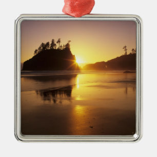 WA, Olympic NP, Tweede strand bij zonsondergang Metalen Ornament