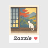 Wa – Quiet Window with White Cat Sticker (Vel)