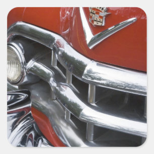 WA, Seattle, klassieke Amerikaanse auto. 4 Vierkante Sticker