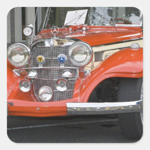 WA, Seattle, klassieke Duitse auto. 2 Vierkante Sticker