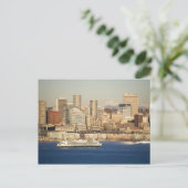 WA, Seattle, Seattle skyline en Elliott Bay Briefkaart (Staand voorkant)