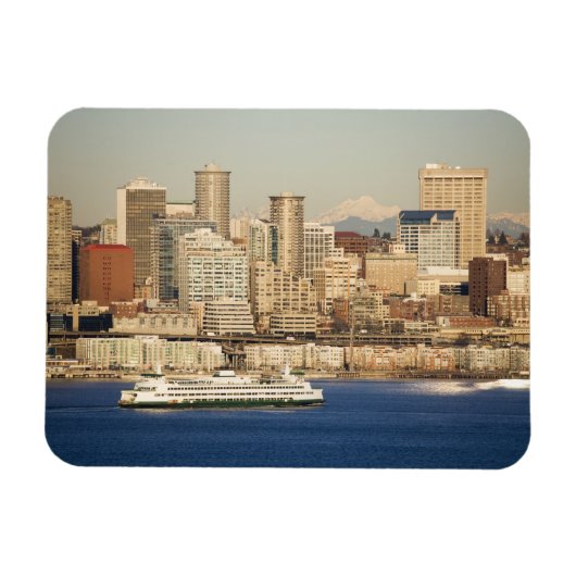 WA, Seattle, Seattle skyline en Elliott Bay Magneet (Horizontaal)