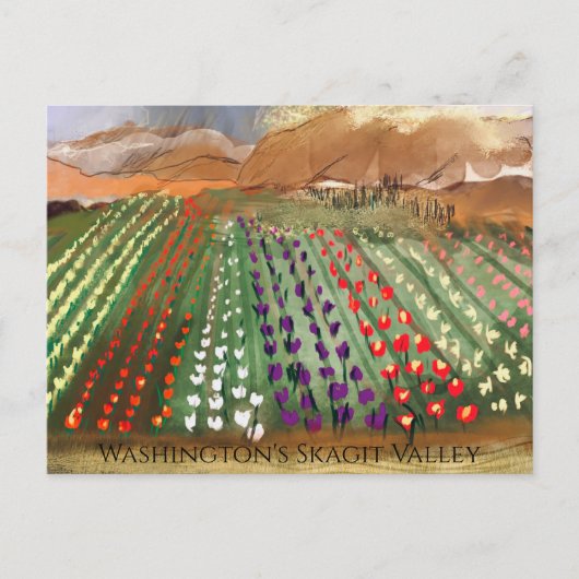 WA Skagit Valley Tulip Fields Spring Dreaming Briefkaart (Voorkant)