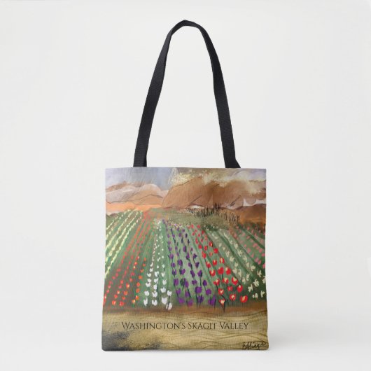 WA Skagit Valley Tulip Fields Spring Dreaming Draagtas (Voorkant)