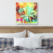 Wa-Wo Wave NFT Art Collectie DRIEST SUCCULENT 25 Canvas Afdruk (Insitu (Slaapkamer))