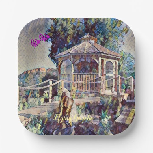 Wa-Wo Wave NFT Collectie FLYING GAZEBO 12 Papieren Bordje (Voorkant)