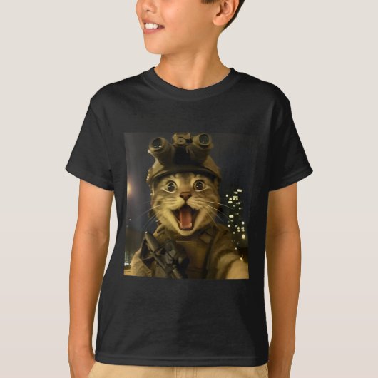 Waactical Cat Meme T-shirt (Voorkant)
