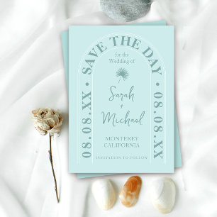 Waaierpalmblad Tropisch Helder Zomer Save The Date Kaart